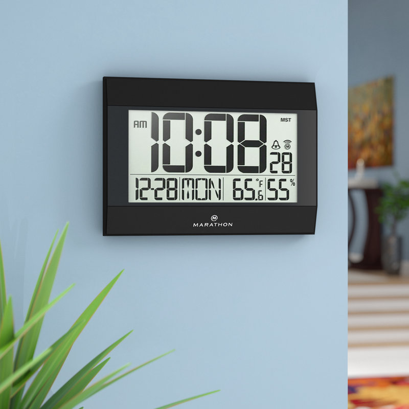 Latitude Run Starrett Atomic Digital Wall Clock With AutoNight Light